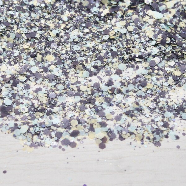 5g Pale Blue and Deep Grey Hexagon Chunky & Fine Glitter, Resin Craft, Resin Arts, Craft Supplies, Scrapbooking, Slime making