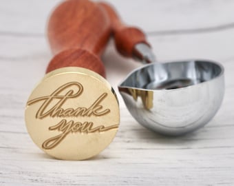 Thank You Metal Wax Stamp And Spoon, Wax Seal, Wax, Wax Stamp for sealing envelopes, Craft Supplies