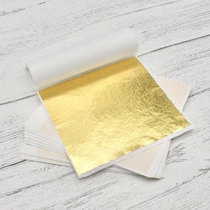 10 x bladgoudfolievellen voor knutselen, hars, scrapbooking, vergulding, inlijsten, nail art, dunne folievellen, knutselbenodigdheden, vellen bladgoud