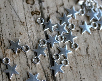 10 x Star Charms, Jewellery Making, Craft Supplies, Metal Charms, Charms, Jewellery Findings, Pendant