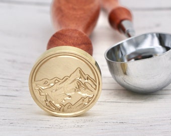 Geo Mountains and Stars Metal Wax Stamp Head, Wax Seal Head, Mountain Range  Wax Seal Stamp, Craft Supplies, Wax Seal Stamp for Envelopes 