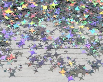 5g Iridescent Silver Tiny Star Chunky Glitter, Resin Craft, Confetti, Resin Arts, Crafting, Craft Supplies, Scrapbooking, Christmas Crafts