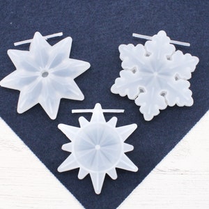Snowflake Silicone Mould 3pcs Set, Resin Supplies, Craft Supplies, Resin Pouring Mould, Hanging Decor mould, Christmas Star Silicone Mould