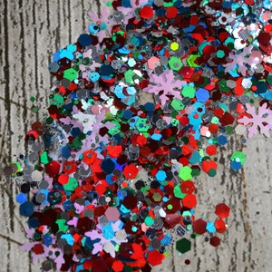 10g Ballando nella neve Grossi glitter, artigianato in resina, coriandoli, arti in resina, artigianato, forniture artigianali, scrapbooking, slime, artigianato natalizio