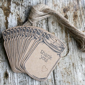 Etichette regalo a forma di barattolo di Kraft, matrimonio, etichetta di ringraziamento, grazie, barattolo, etichette, imballaggi aziendali, festa, cartellini dei prezzi