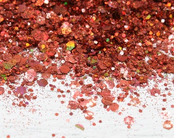 5g Burnt Orange Holographic Hexagon Chunky & Fine Glitter Mix, Resin Arts, Resin Craft, Craft Supplies, Slime Making, Craft, Glitter Art