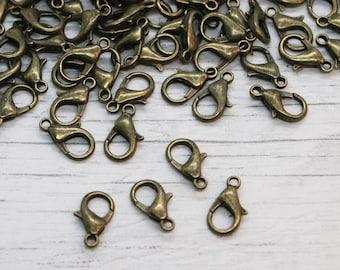 10 x antik bronzefarbene Hummerverschlüsse, Schmuckherstellung, Bastelzubehör, Metallanhänger, Charms, Schmuckteile, Anhänger