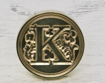 Letter K Metal Wax Stamp Head, Wax Seal Head to attach to your handle, Wax seal Supplies, Seal for envelopesCraft Supplies