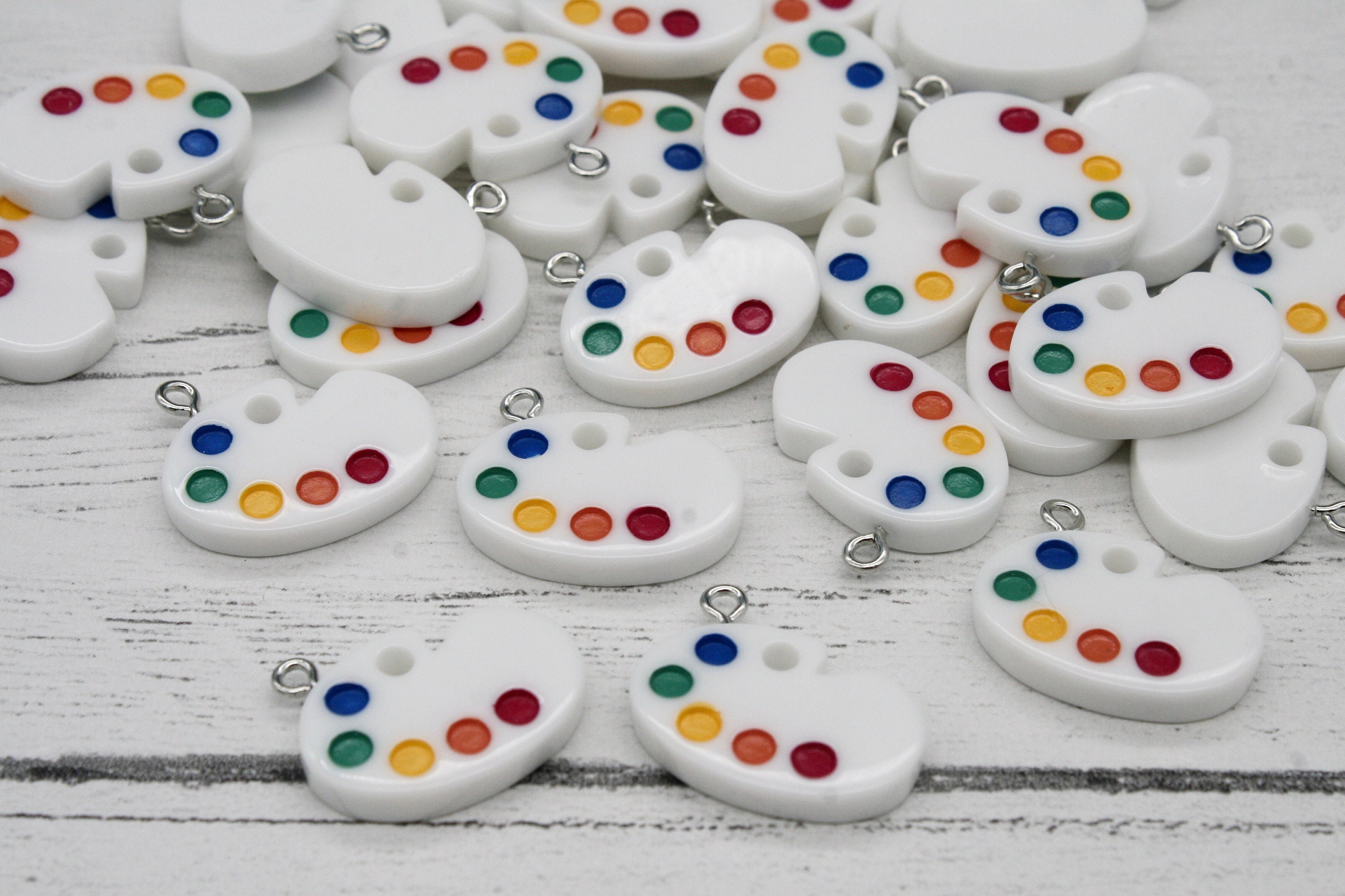 5 X Paint Palette Charm Artist Palette Charm Art Paint Etsy