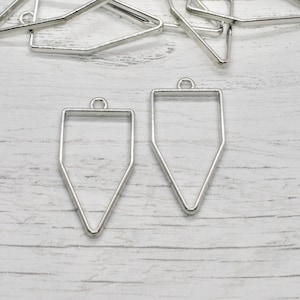 Dreieck Pfeil Lünette - Set von 2 offenen hinteren Metall-Lünetten, Lünette-Rohlinge, Schmuckherstellung, Resin-Kunst, Resin Pour, Bastelzubehör