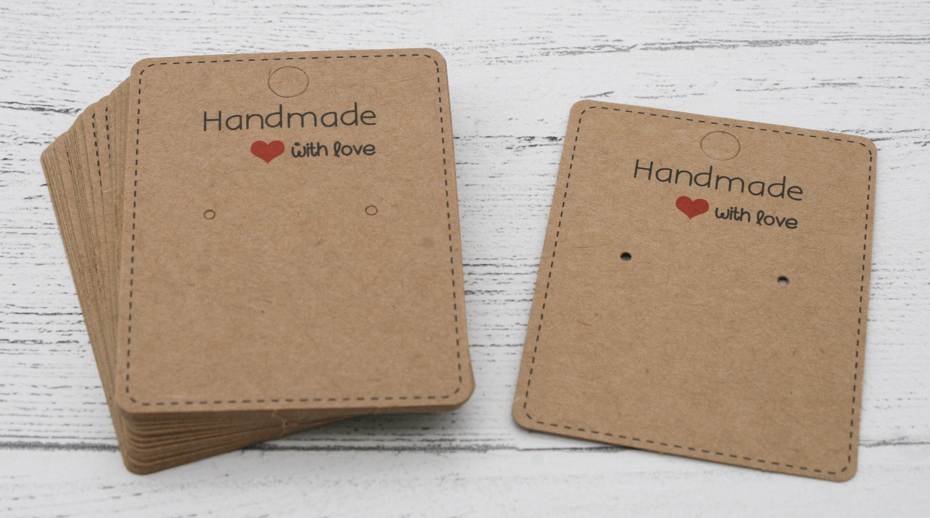 Earring Holder Cards Kraft Earring Display Cards Jewellery Etsy UK