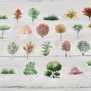 23 x Baum Aufkleber, Baum Sticker, Aufkleber, Stempel, Baumsticker, Bastelbedarf, Scrapbooking, Geschenkverpackung, Briefumschlag Siegel