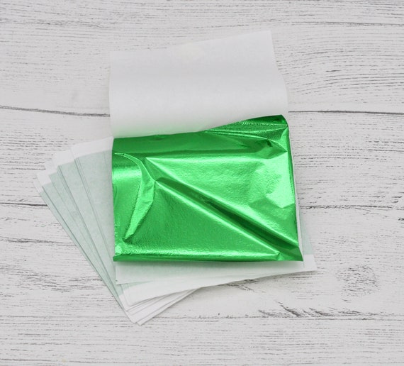 Green Leaf Foil Paper Sheets for Crafts, Resin, Scrapbooking, Gilding,  Framing, Green Leaf Foil Sheets, Nail Art, Thin Foil Sheets, Craft 