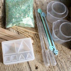 Silicone Jewellery Making Resin Kit Mixing Bundle, Resin Mould kit, Craft Supplies kit, Art, Resin Art Kit, Resin Kit, Mold, Mould, Glitter