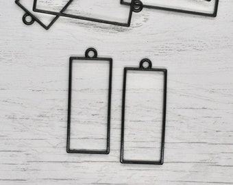 Rectangle Bezel - Set of 2 Open Back Metal Bezels, Rectangle Bezel, Bezel Blanks, Jewellery Making, Resin Art, Resin Pour, Craft Supplies