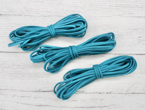 Teal Blue Faux Suede Cord 3mm, Flat Cord, 4.5m / 5 Yards of Faux Suede Cord,  Jewellery Making, Jewellery Supplies, Craft Supplies 