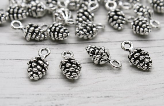 Silver Pine Cone Charms, Jewellery Making, Craft Supplies, Metal Charms,  Charms, Jewellery Findings, Pendant 