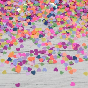 5g Multi Coloured Heart Chunky Glitter, Resin Craft, Confetti, Resin Arts, Crafting, Craft supplies, Scrapbooking