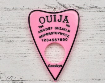 Ouija Planchette Charm en rosa y negro, Fabricación de joyas, Suministros de artesanía, Amuletos colgantes, Hallazgos de joyas, Colgante, Pendientes