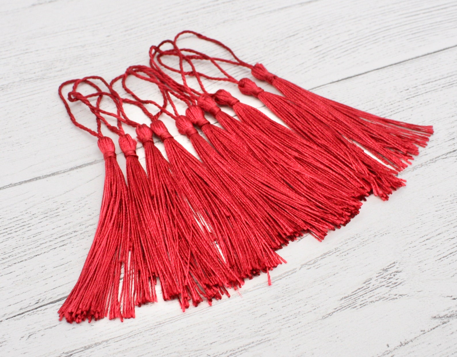 10 X Red Silk Tassels Faux Silk Tassels for Craft Bookmark Etsy Australia