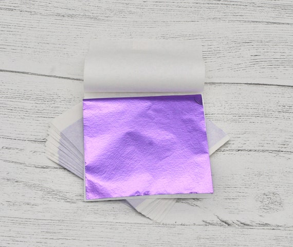 Purple Leaf Foil Paper Sheets for Crafts, Resin, Scrapbooking