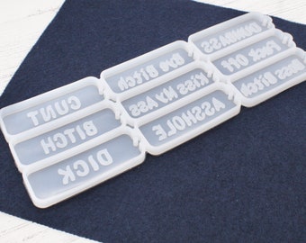 Swearing Keyring Silicone Mould, Offensive Keyring Silicone Mould, Keyring Making, Craft Supplies, Resin Craft, Resin Keyring Mould