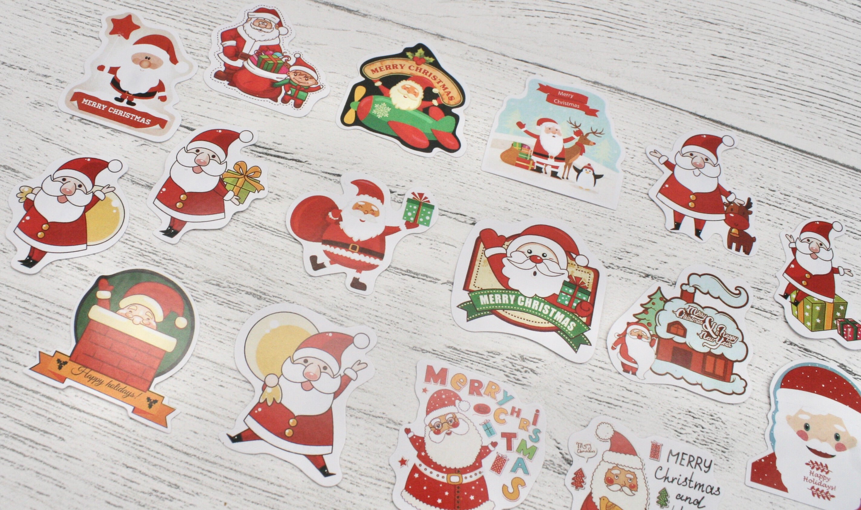 BESTOYARD 50Pcs Xmas Gift Sticker Christmas Scrapbook Stickers Gifts Santa  Claus Stickers Christmas Name Tags Christmas Sticker Scrapbooking Colored