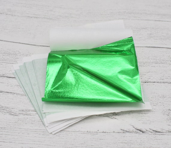 Green Leaf Foil Paper Sheets for Crafts, Resin, Scrapbooking, Gilding,  Framing, Green Leaf Foil Sheets, Nail Art, Thin Foil Sheets, Craft 