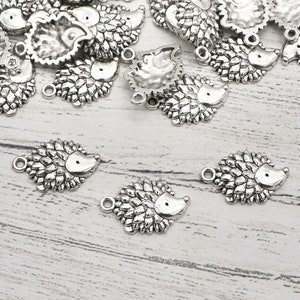 10 x ciondoli riccio in argento, creazione di gioielli, ciondoli per bracciale, ciondoli pendenti, ciondoli animali, ciondoli in metallo