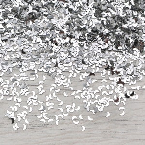 5g Silver Moon Chunky Glitter, Resin Craft, Confetti, Resin Arts, Craft Supplies, Scrapbooking, Slime, Resin Insert, Silver crescent moon