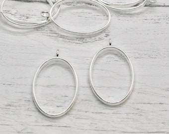 Oval Bezel - Set of 2 Open Back Blank Metal Bezels, Oval Bezel, Bezels,Jewellery Making, Resin Art, Resin Pour, Craft Supplies