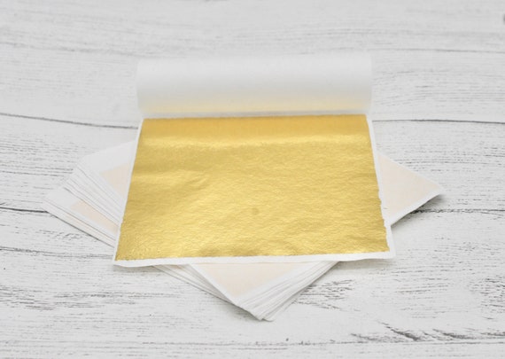 Gold 8X8CM Gold Leaf Foil Sheets for Crafts Resin, Scrapbooking, Gilding,  Framing, Nail Art, Craft Supplies, Gold Leaf Sheets (100)