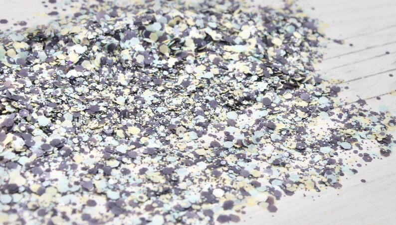 5g Pale Blue and Deep Grey Hexagon Chunky & Fine Glitter, Resin Craft, Resin Arts, Craft Supplies, Scrapbooking, Slime making image 2