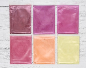 Polvere di mica, pigmento colorato per resina epossidica, produzione di sapone, produzione di candele, arte della resina, pigmento rosa, mica rosa, mica gialla, polvere di mica arancione