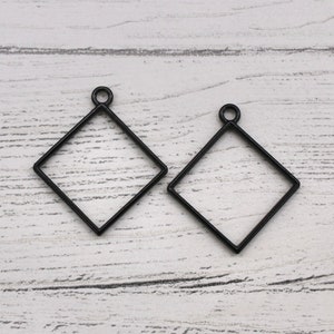 Small Diamond Bezel - Set of 2 Open Back Blank Metal Bezels, Rhombus Bezel, Bezels,Jewellery Making, Resin Art, Resin Pour, Craft Supplies
