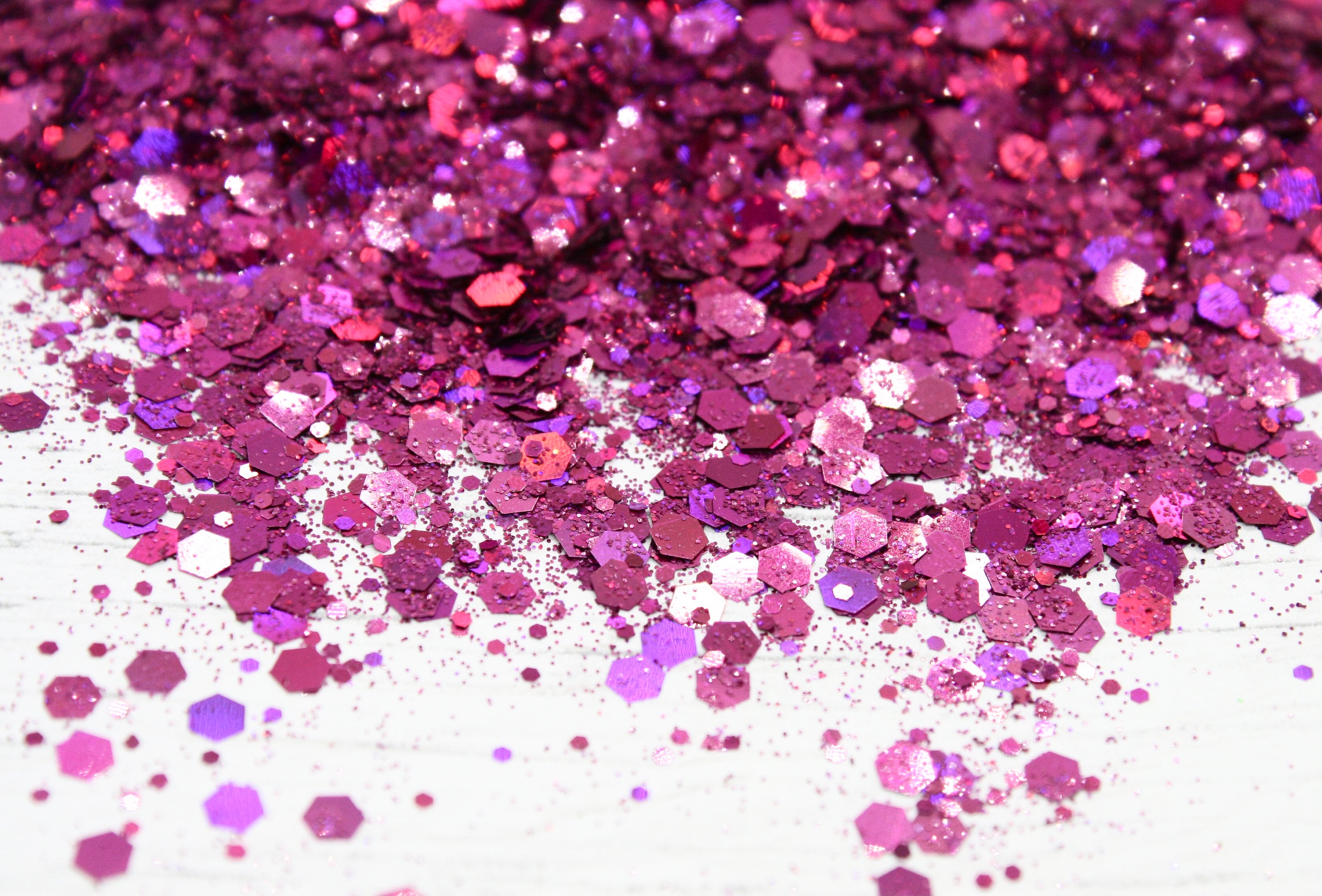 5g Hot Pink Holographic Hexagon Chunky & Fine Glitter Mix - Etsy