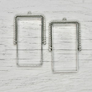 Rectangle Shape Rotating Bezels, Set of 2 Open Back Blank Metal Rotating Bezel, Bezel Blank, Jewellery Making, Resin Art