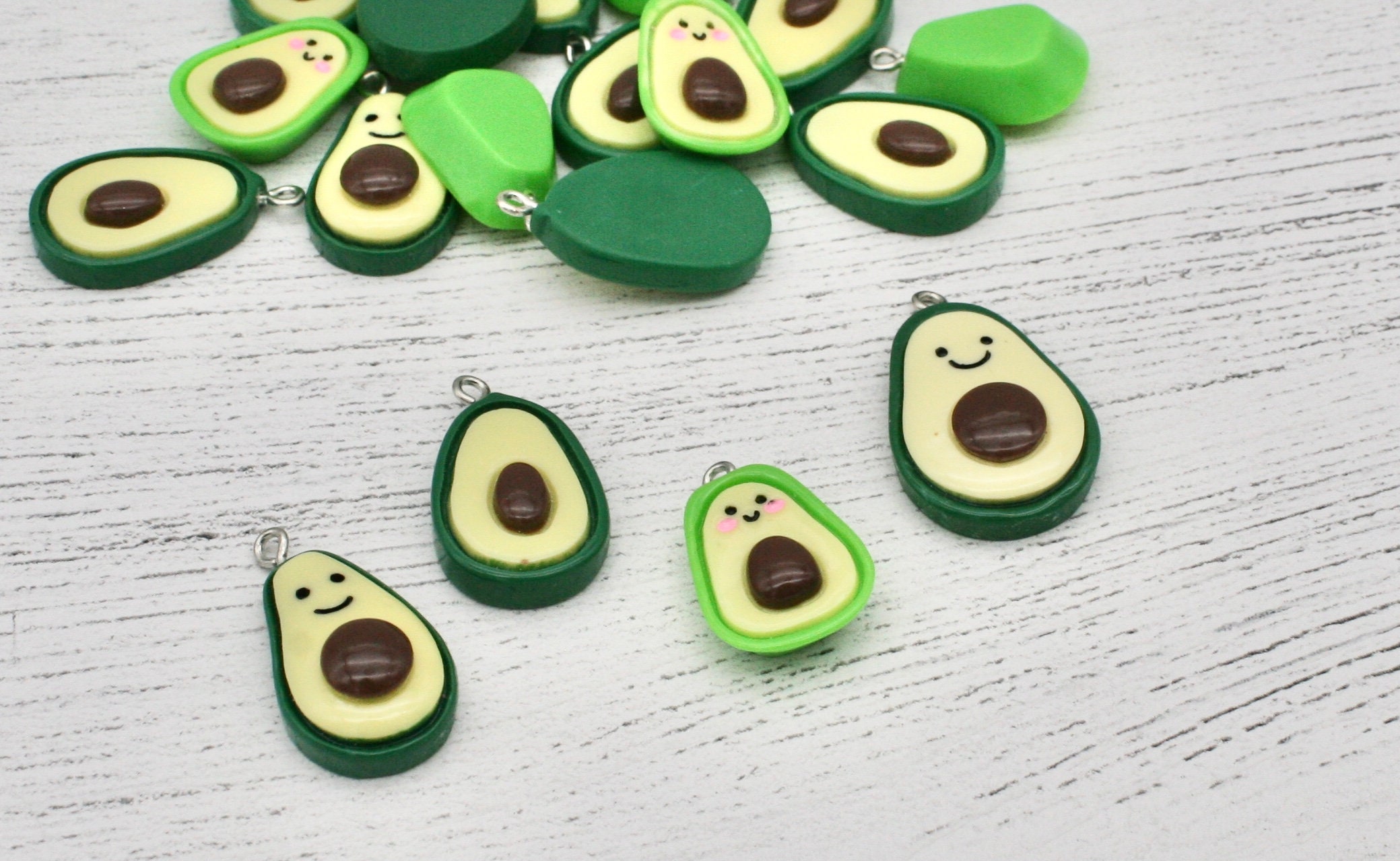 Avocado Charms Kawaii Avocado Charm Jewellery Making Food | Etsy