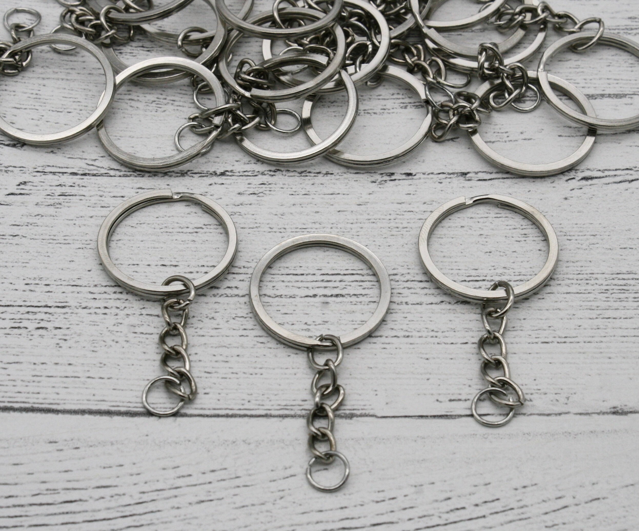 Silver Tone Keyring Chains Split Rings Keyring Handbag Ring Etsy
