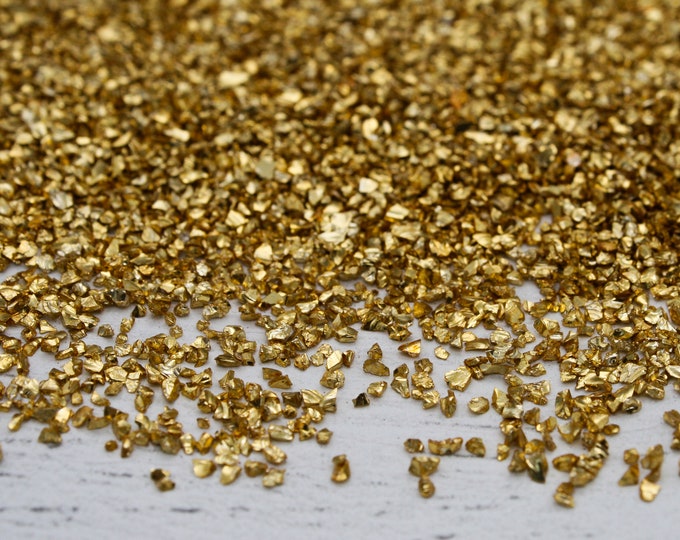 Gold Crushed Glass Gravel for Embellishment, Resin Craft, Resin Arts