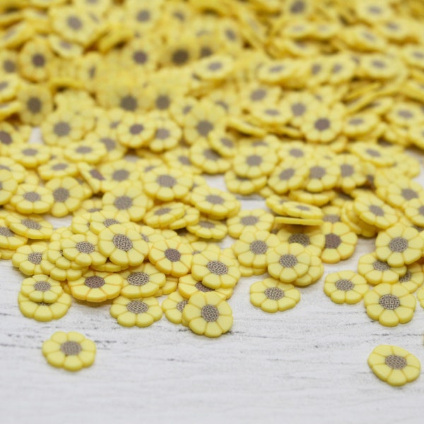 10g de tranches de Fimo fleur de soleil, Art de la résine, Slime, fournitures d'artisanat en résine, Fimo fleur jaune, fournitures d'artisanat, fournitures d'art, fabrication de bijoux