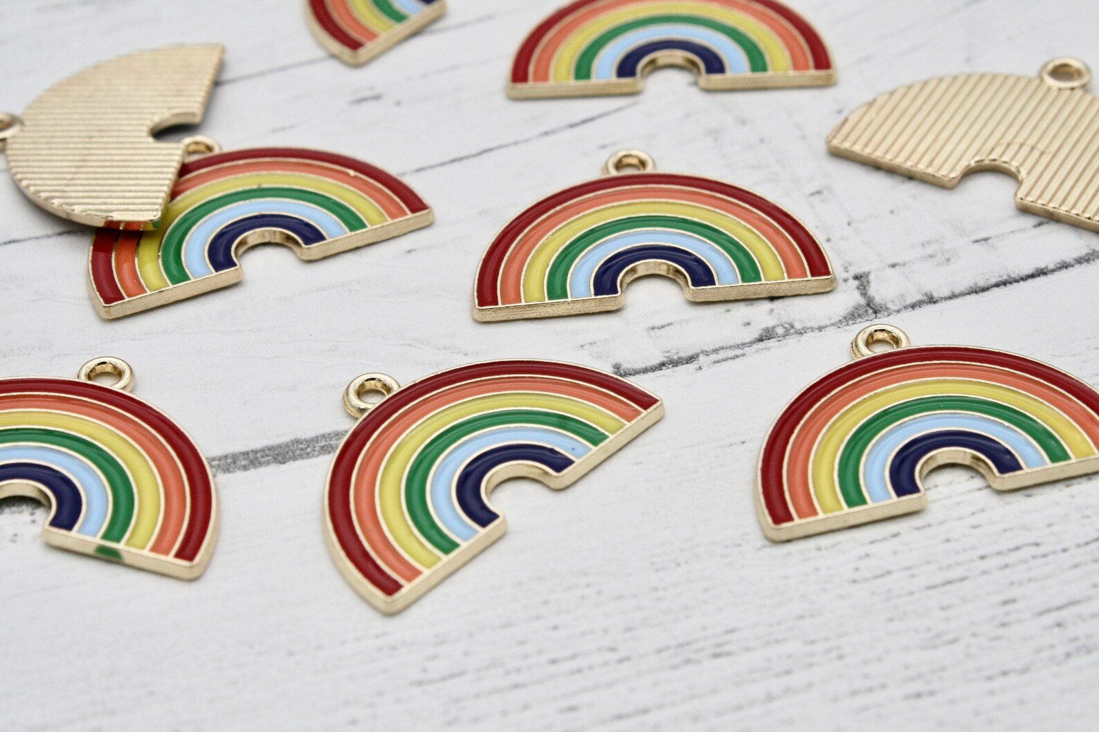 Enamel Rainbow Charms Jewellery Making Bracelet Charms Etsy