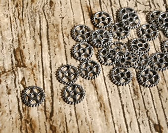 10 x Mini Silver Tone Steampunk Cog Charms, Cog Charms, Jewellery Making, Craft Supplies, Metal Charms, Charms, Jewellery Findings, Pendant