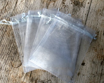 10cm x 15cm Silver Grey Organza Bags, Gift bags, Jewellery Bags, Packaging, Gift Bags, Organza, Pull String Bags, Bags
