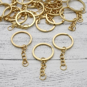 tayloredbycortes Rivet Keychain - Gold Key Ring Natural