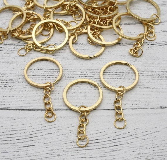 Craftyopia Gold Tone Keyring Chains, Split Ring Keyring, Handbag Ring, Rings, Splitring, Craft Supplies, Art Supplies, Resin Supplies, Gold Split Rings