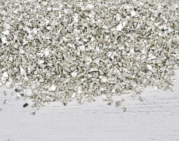 Silver Crushed Glass Gravel for Embellishment, Resin Craft, Resin Arts,  Crafting, Craft Supplies, Crushed Glass in Silver, Silver Gravel 