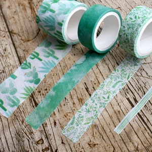 Cactus Adhesive Washi Tape, Washi, Shabby Washi, Card Craft, Washi Masking Tape, Scrapbook Supplies, Tape, Card Making, Craft Supplies
