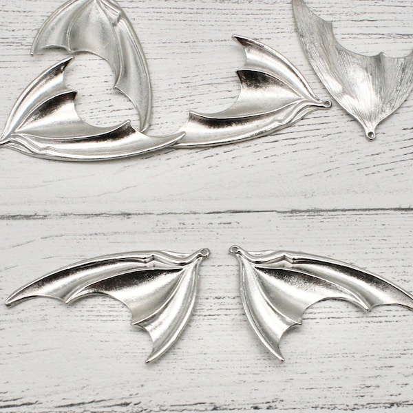 2 x Bat Wing Charms, Pair of Wing Charms, Jewellery Making, Craft Supplies, Metal Charms, Charms, Jewellery Findings, Pendant, Earrings