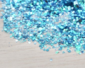 Ocean Shimmer Glitter 10g, Limited Edition Hand Mixed, Resin Art, Resin Craft, Table Confetti, Slime Making, Nail Art Glitter, Glitter